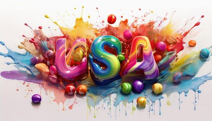 Vibrant Splash Art Featuring USA Theme