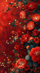 Retro style floral texture art background