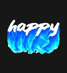 Happy, liquid typography t shirt design, motivational typography t shirt design, inspirational quotes t-shirt and poster design