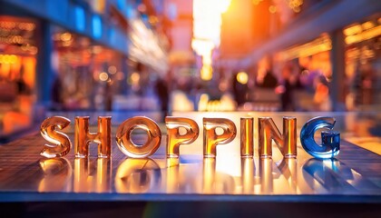 Shopping Experience Under Vibrant Sunset Glow