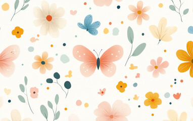 Retro style floral texture art background