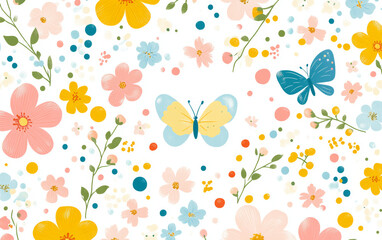 Retro style floral texture art background