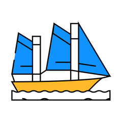 sailing water sport line icon vector. sailing water sport sign. isolated symbol illustration