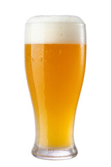 Glass of craft beer isolated on white background.