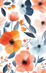 Fototapeta premium Retro style floral texture art background