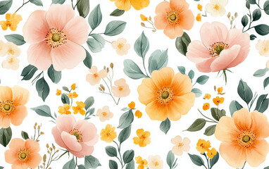 Retro style floral texture art background