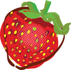 Vector illustration of a red strawberry