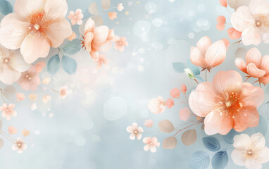 Fototapeta premium Retro style floral texture art background