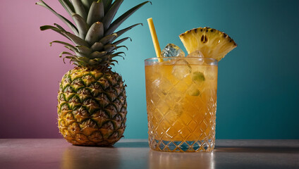 Image of fresh and healthy pineapple juice
