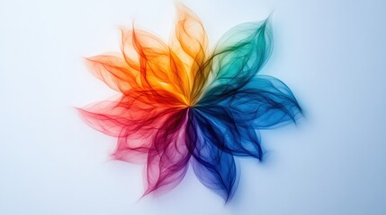 Fototapeta premium Colorful abstract flower design on a white isolated background