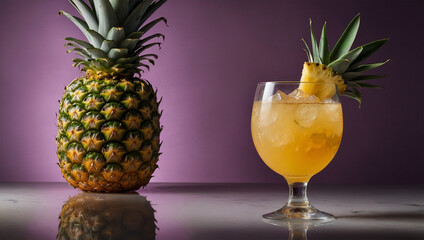 Image of fresh and healthy pineapple juice