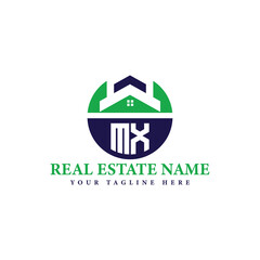 Green and Blue Real Estate Branding Logo
