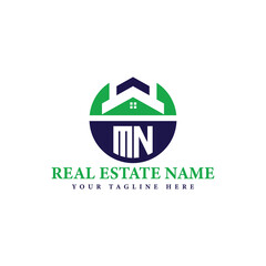 Green and Blue Real Estate Branding Logo