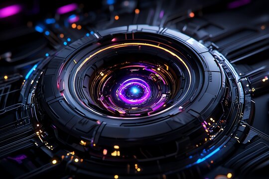 Gentle watercolor warp core, with soft colors blending into the glowing energy fields and faint metallic structures