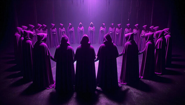 secret sect in a ritualistic moment occultism