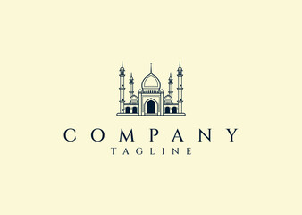 Vector illustration of Mosque Logo Design
