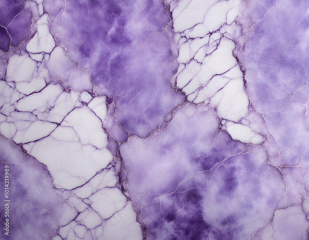 Sticker Purple and lilac crackled marble background