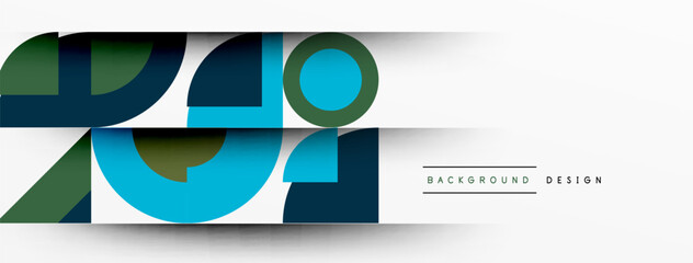 Geometric design abstract background - circles squares