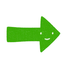 Obraz premium 右向きニコニコ矢印のかわいい手書き風イラスト