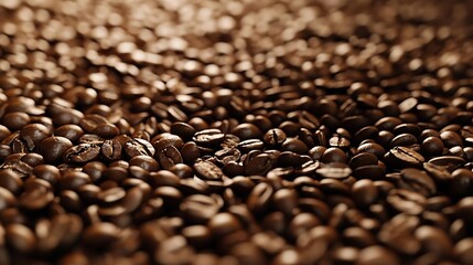 Close Up Macro Shot of Roasted Coffee Beans