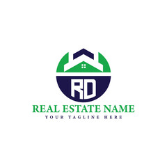 Fototapeta premium Green and Blue Real Estate Branding Logo