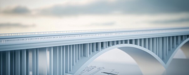 Detailed 3D Architectural Rendering of Bridge Concept