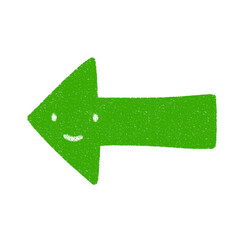 Fototapeta premium 左向きニコニコ矢印のかわいい手書き風イラスト