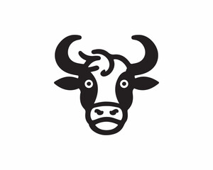 Cow logo vector. Colorful cow head logo. Animal farm. Cow icon. Dairy product symbol vector illustration.