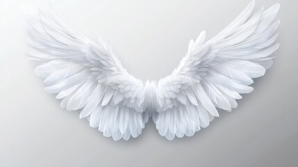 Fototapeta premium White angel wings isolated on transparent background