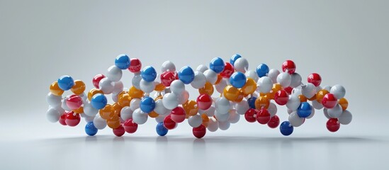Detailed digital depicting the molecular structure of an organic chemical compound or drug molecule  3D model showing the atomic bonds and arrangement of atoms in a complex molecular structure