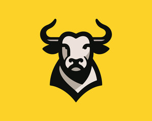 Cow logo vector. Colorful cow head logo. Animal farm. Cow icon. Dairy product symbol vector illustration.