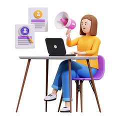 Fototapeta premium 3d Online Recruitment And Job Hiring Illustration