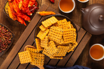 rice crusts, a kind of delicious snack made from rice,