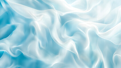 Obraz premium Fluid fabric-like blue and white swirls, minimalistic design, soft lighting, modern abstract expressionism