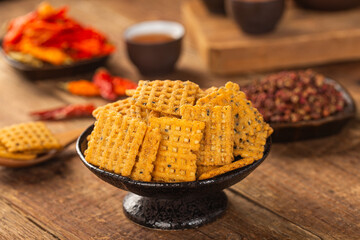 rice crusts, a kind of delicious snack made from rice,