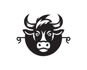 Cow logo vector. Colorful cow head logo. Animal farm. Cow icon. Dairy product symbol vector illustration.