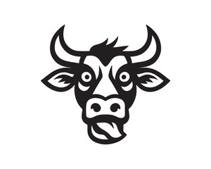 Cow logo vector. Colorful cow head logo. Animal farm. Cow icon. Dairy product symbol vector illustration.