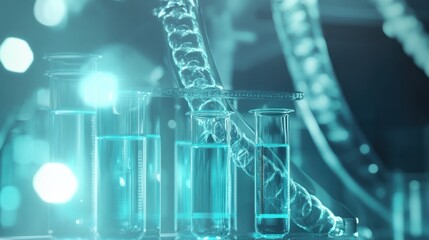 Biotechnology research in a modern lab focused on developing new treatments through bioengineering and clinical trials