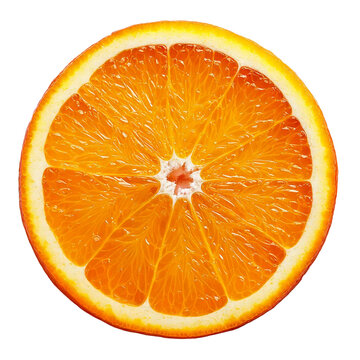 sliced orange half isolated with transparent background, superfood healthy fruit orange slice citrus fruit png