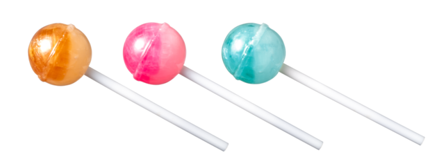 カラフルな棒付きのキャンディー