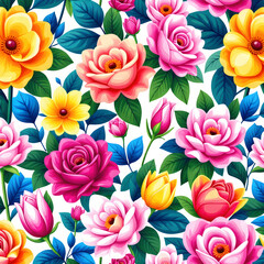 Fototapeta premium seamless pattern with roses