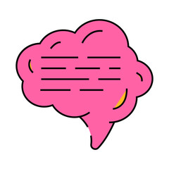 cloud quote speech line icon vector. cloud quote speech sign. isolated symbol illustration