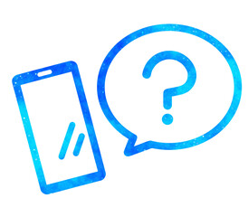 青い星空｜はてなマークとスマホ