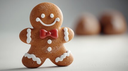 Gingerbread man isolated - Generative AI