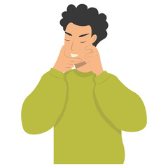 Confused Human Character Isolated on White Background. Vector Illustration in Simple Cartoon Style.