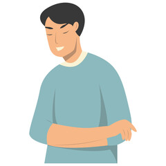 Confused Human Character Isolated on White Background. Vector Illustration in Simple Cartoon Style.