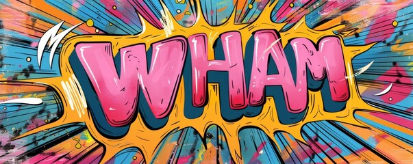 Naklejka premium Energetic pop art background with 