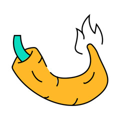 hot spice pepper vegetable line icon vector. hot spice pepper vegetable sign. isolated symbol illustration