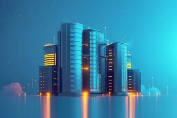 Fototapeta premium night city skyline
