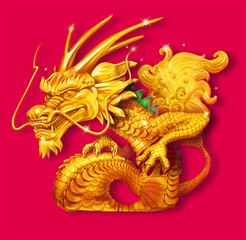 golden dragon statue